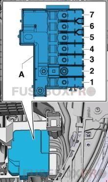 audi a1 audi s1 2010 2018 fuse holder b for models with battery in luggage compartment