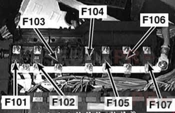 bmw 3 series e46 1998–2006 passenger compartment fuse box behind glovebox