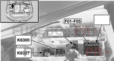 bmw 6 series e63 e64 2004 2010 engine compartment fuse box ru09021529