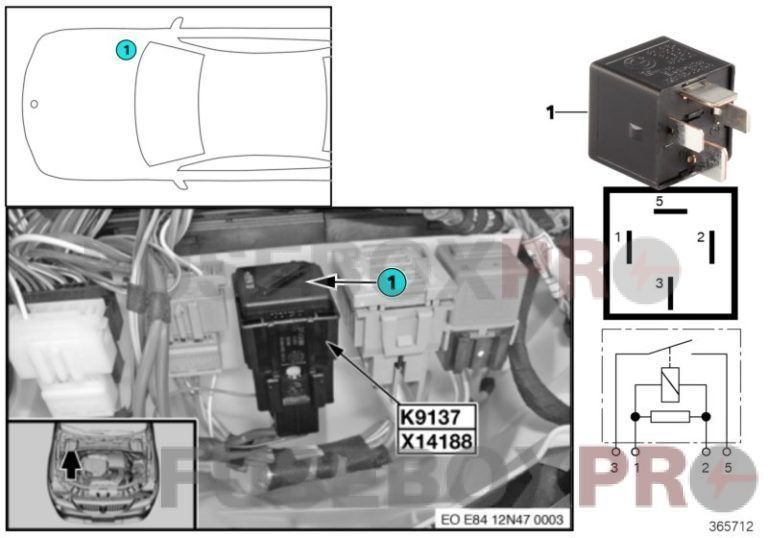 bmw x1 (e84) 2010 2015 engine compartment fuse box