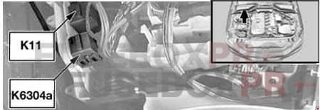 windscreen wiper relay (k11), secondary air pump relay (k6304a)