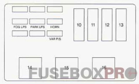 buick regal mk3 fuse box engine compartment driver side 1995