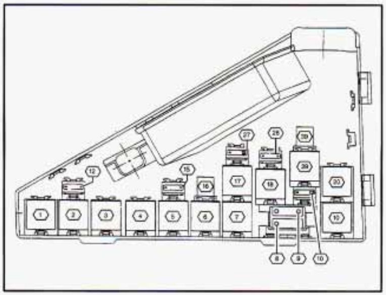 Under-hood fuse box diagram: Cadillac Catera (1997)